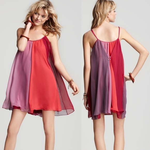Free People Dresses & Skirts - Free People Parachute Trapeze Dress in Jewel Tones